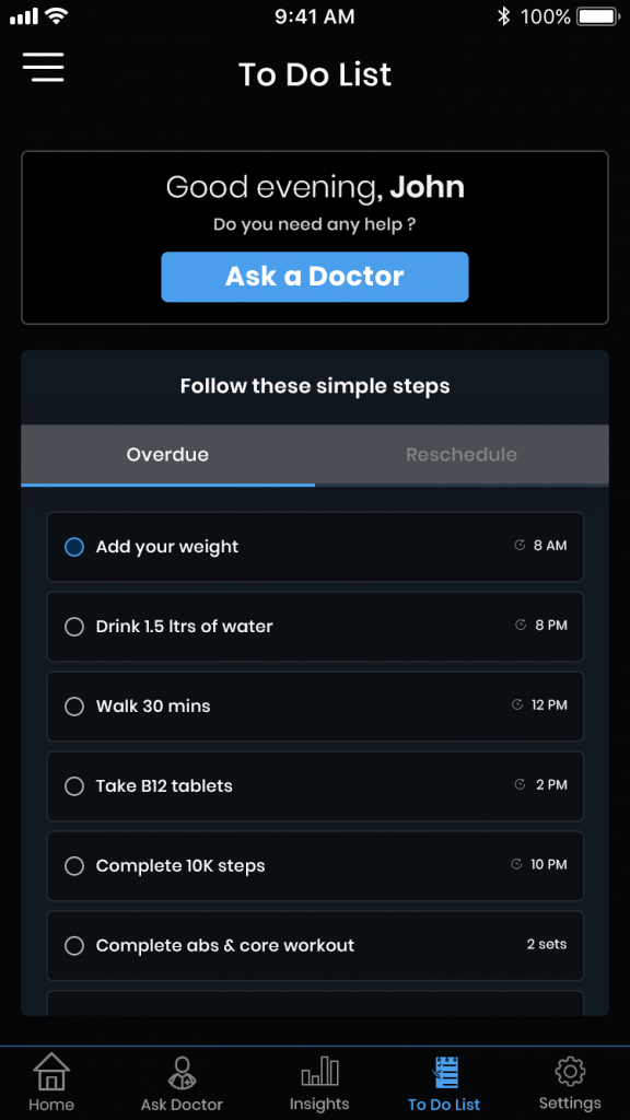 Telehealth dashboard