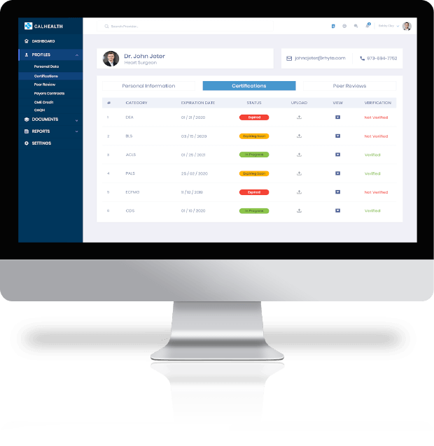 healthcare provider credentialing systems